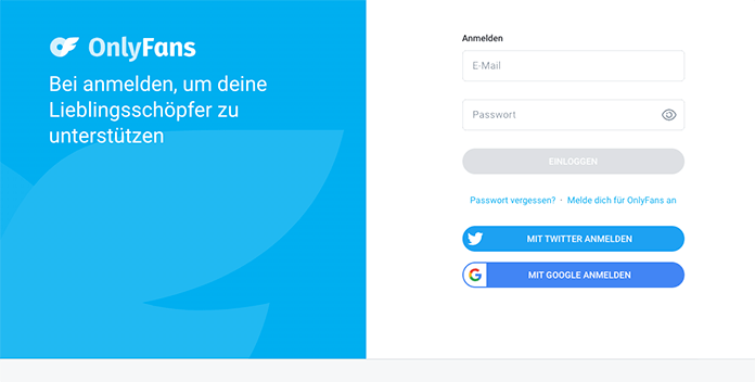 Screenshot von ONLYFANS.COM: Plattform für exklusive Inhalte von Creators.